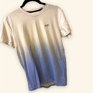 Hollister White and Blue Mens T Shirt